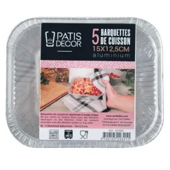 Cerf Dellier 5 Barquettes de cuisson alu rectangulaires