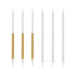 Cerf Dellier 12 bougies bicolores dorées hautes 13 cm