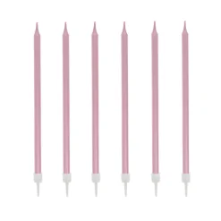 Cerf Dellier 12 bougies roses hautes 13 cm