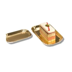 Cerf Dellier 100 mini assiettes rectangle or 40 x 80 mm