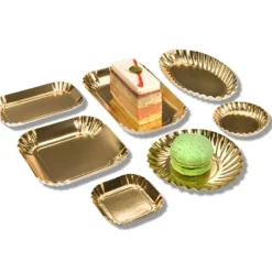 Cerf Dellier 100 mini assiettes rectangle or 40 x 80 mm