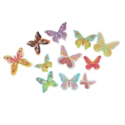 Cerf Dellier 17 Papillons 3D comestibles en azyme assortis