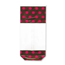 Cerf Dellier 10 sachets FC + liens chocolat/rose 12 x 26 cm
