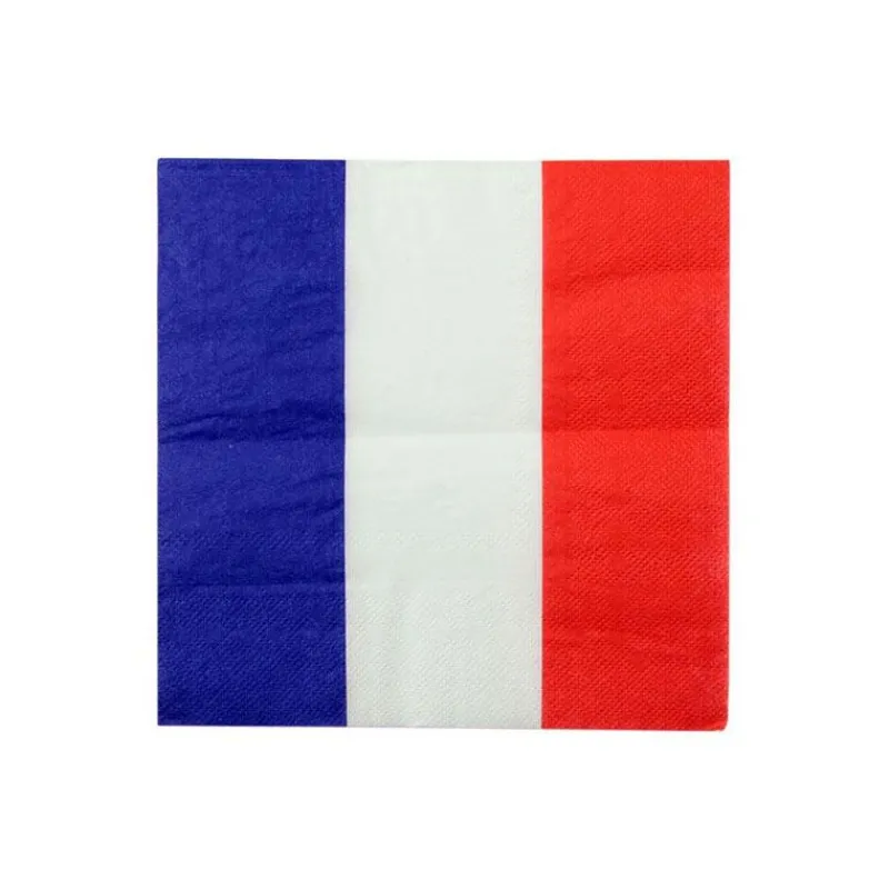 Cerf Dellier 50 Serviettes de table bleu blanc rouge