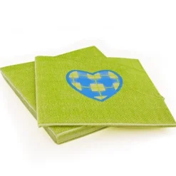 Cerf Dellier 20 Serviettes en papier anis coeur bleu Patisdecor