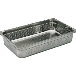 Cerf Dellier Bac gastronorme perforé inox - sans anse - GN 1/1 profondeur 6,5 cm