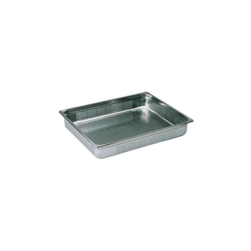 Cerf Dellier Bac gastronorme perforé inox - sans anse - GN 2/1 profondeur 15 cm
