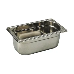 Cerf Dellier Bac gastronorme plein inox - sans anse - GN 1/4 profondeur 5,5 cm