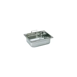 Cerf Dellier Bac gastronorme plein inox - avec anses escamotables - GN 1/2 profondeur 20 cm