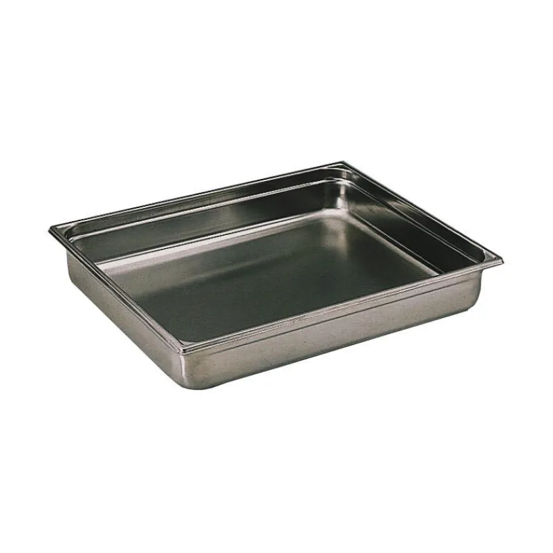 Cerf Dellier Bac gastronorme plein inox - sans anse - GN 2/1 profondeur 15 cm