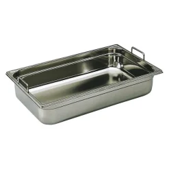 Cerf Dellier Bac gastronorme plein inox - avec anses escamotables - GN 1/1 profondeur 5,5 cm