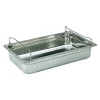 Cerf Dellier Bac gastronorme plein inox - avec anses panier - GN 1/1 profondeur 20 cm