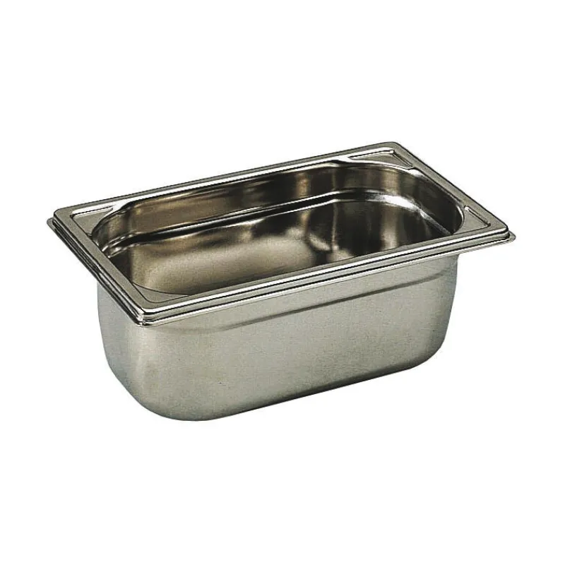 Cerf Dellier Bac gastronorme plein inox - sans anse - GN 1/4 profondeur 10 cm