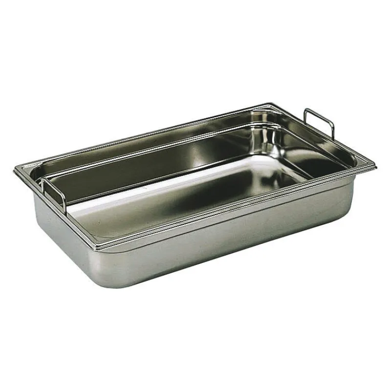 Cerf Dellier Bac gastronorme plein inox - avec anses fixes - GN 2/3 profondeur 15 cm