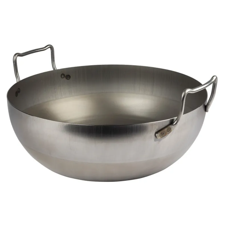 Cerf Dellier Bassine à friture en tôle d'acier noire sans panier 40 cm