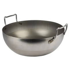 Cerf Dellier Bassine à friture en tôle d'acier noire sans panier 32 cm