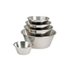 Cerf Dellier Bassine conique inox, bord roulé ouvert - Ø 24 cm