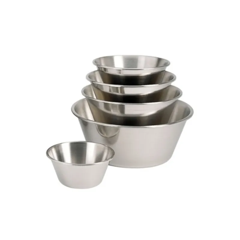 Cerf Dellier Bassine conique inox, bord roulé ouvert - Ø 24 cm