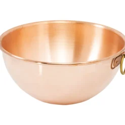 Cerf Dellier Bassine en cuivre demi-ronde renforcée à blancs 40 cm