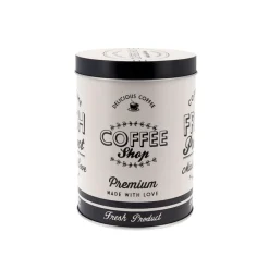 Cerf Dellier Boîte à café en métal blanche 13.5 cm
