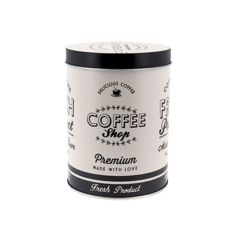 Cerf Dellier Boîte à café en métal blanche 13.5 cm