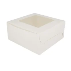 Cerf Dellier Boîte 4 cupcakes blanche 16 x 16 cm