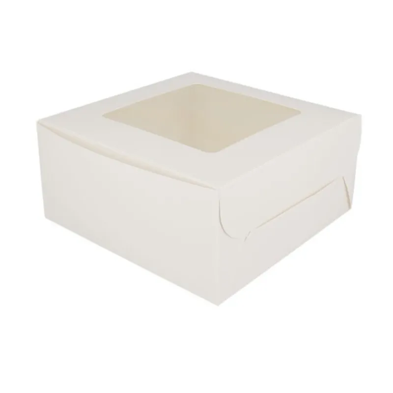 Cerf Dellier Boîte 4 cupcakes blanche 16 x 16 cm