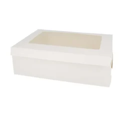 Cerf Dellier Boîte cupcakes blanche rectangulaire 32,5 x 25 x 9 cm