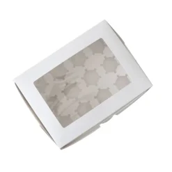 Cerf Dellier Boîte cupcakes blanche rectangulaire 24 x 16 x 7,5 cm