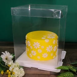 Cerf Dellier Boîte gâteau transparente - 30 x 30 x 35 cm