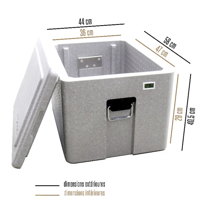 Cerf Dellier Boîte isotherme 49L avec indicateur de température