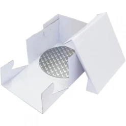Cerf Dellier Boîte pâtissière blanche hauteur 15 cm PME