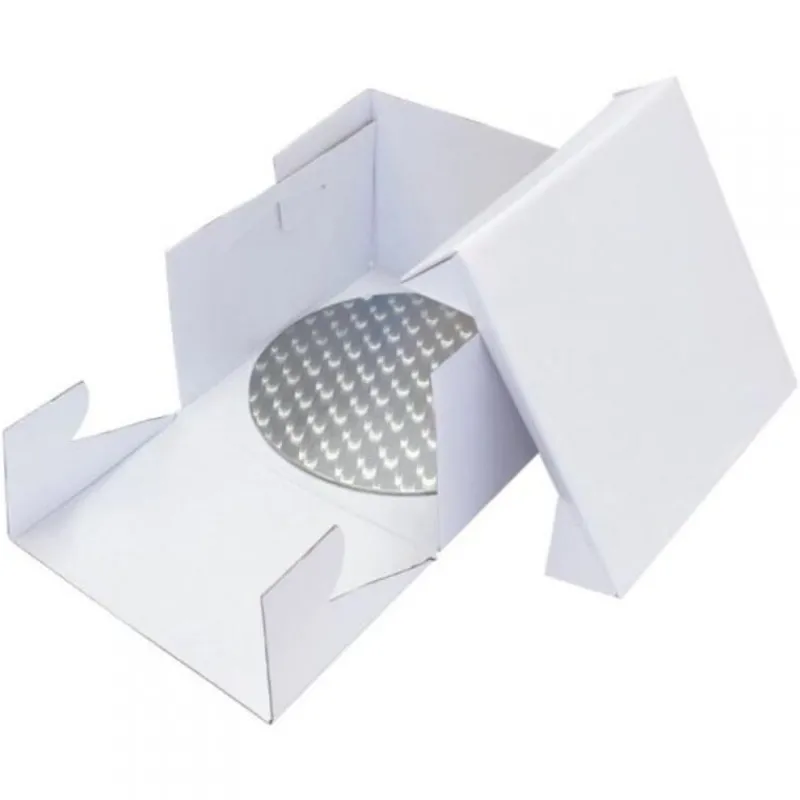 Cerf Dellier Boîte pâtissière blanche hauteur 15 cm PME