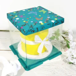 Cerf Dellier Boîte pâtissière vitrine Papillons 21 x 21 x 22 cm
