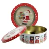 Cerf Dellier Boîte ronde à biscuits de Noël bonhomme de neige en métal - Ø 22,7 cm