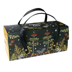 Cerf Dellier Boîtes à bûche à poignées au décor végétal 25 x 11 x 11 cm (x 12)