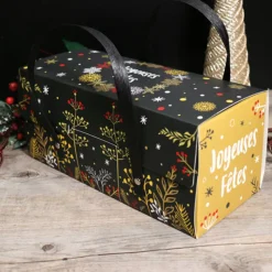 Cerf Dellier Boîtes à bûche à poignées au décor végétal 25 x 11 x 11 cm (x 12)