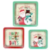 Cerf Dellier Boîtes à biscuits de Noël carrés x 3 motifs assortis