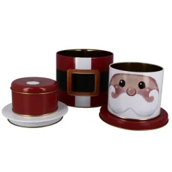 Cerf Dellier Boîtes à biscuits de Noël Set de 3 à empiler Père Noël