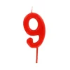 Cerf Dellier Bougie anniversaire chiffre 9 Rouge