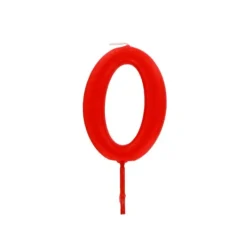 Cerf Dellier Bougie anniversaire chiffre 0 rouge