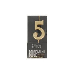 Cerf Dellier Bougie anniversaire dorée chiffre 5