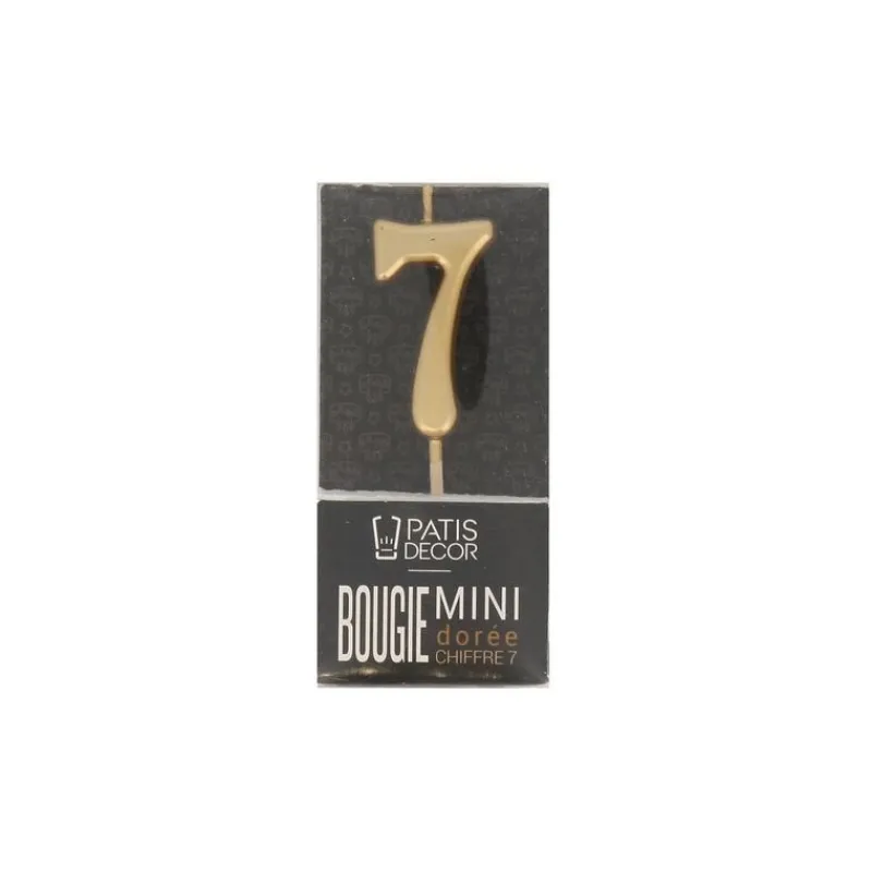 Cerf Dellier Bougie anniversaire dorée chiffre 7