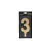 Cerf Dellier Bougie anniversaire dorée XXL chiffre 3