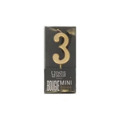 Cerf Dellier Bougie anniversaire dorée chiffre 3
