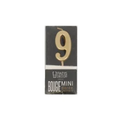 Cerf Dellier Bougie anniversaire dorée chiffre 9