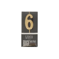 Cerf Dellier Bougie anniversaire dorée chiffre 6