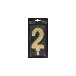 Cerf Dellier Bougie anniversaire dorée XXL chiffre 2