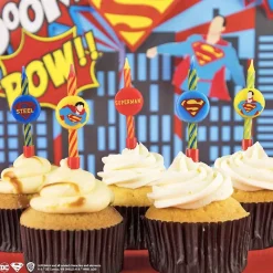 Cerf Dellier Bougie anniversaire Superman assorties (x10)
