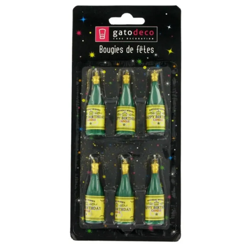 Cerf Dellier Bougie bouteille de champagne (x 6)
